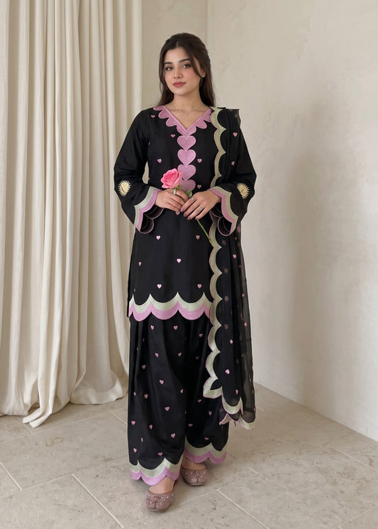Pakistani Black Cotton Kurta Set Online in Sri Lanka India Australia
