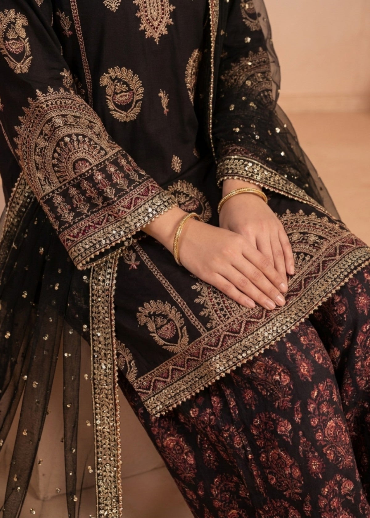 Black Raw Silk Festive Wear Salwar Suit Online in Sri Lanka India Australia