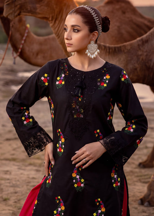 Readymade Black Lawn Suit Online in Dubai DXB UAE Abudhabi Meena Bazaar