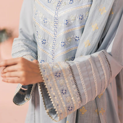 Readymade Blue Grey Embroidered Suit Online in Sri Lanka India Australia