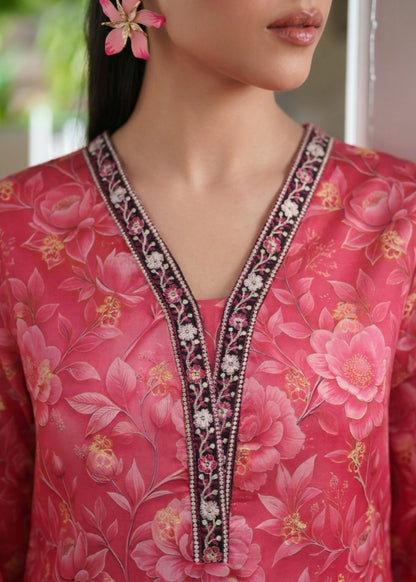 Readymade Cherry Red Lawn Kurta Set Online in Sri Lanka India Australia