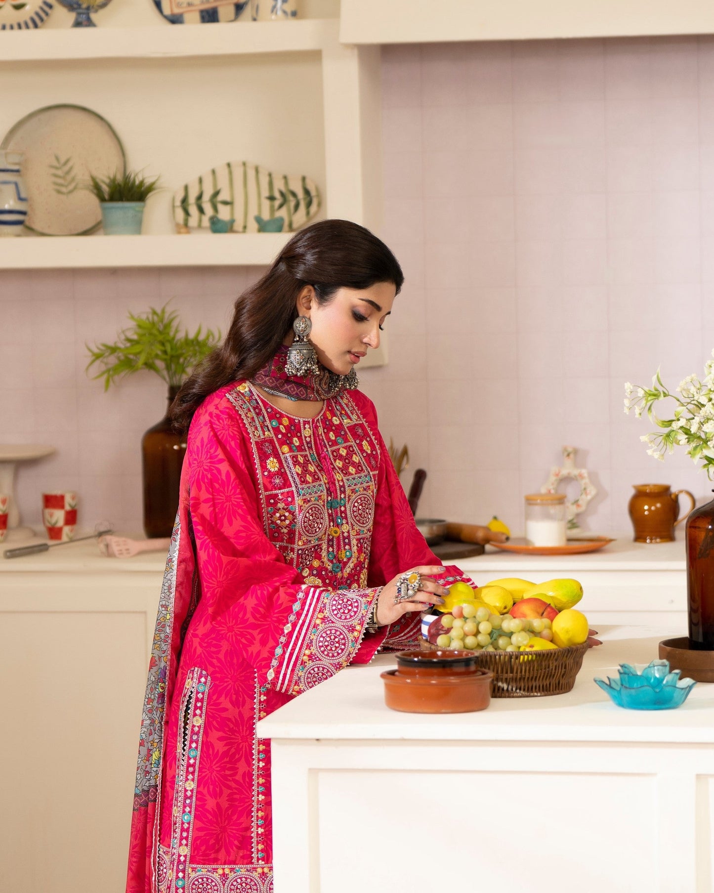 Readymade Embroidered Lawn Suit Online in Dubai DXB UAE Abudhabi Meena Bazaar