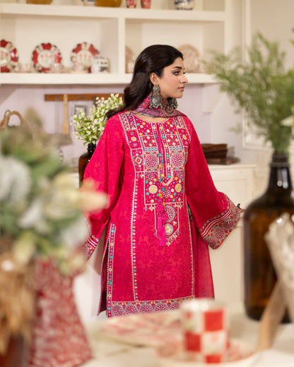 Readymade Embroidered Lawn Suit Online in Dubai DXB UAE Abudhabi Meena Bazaar