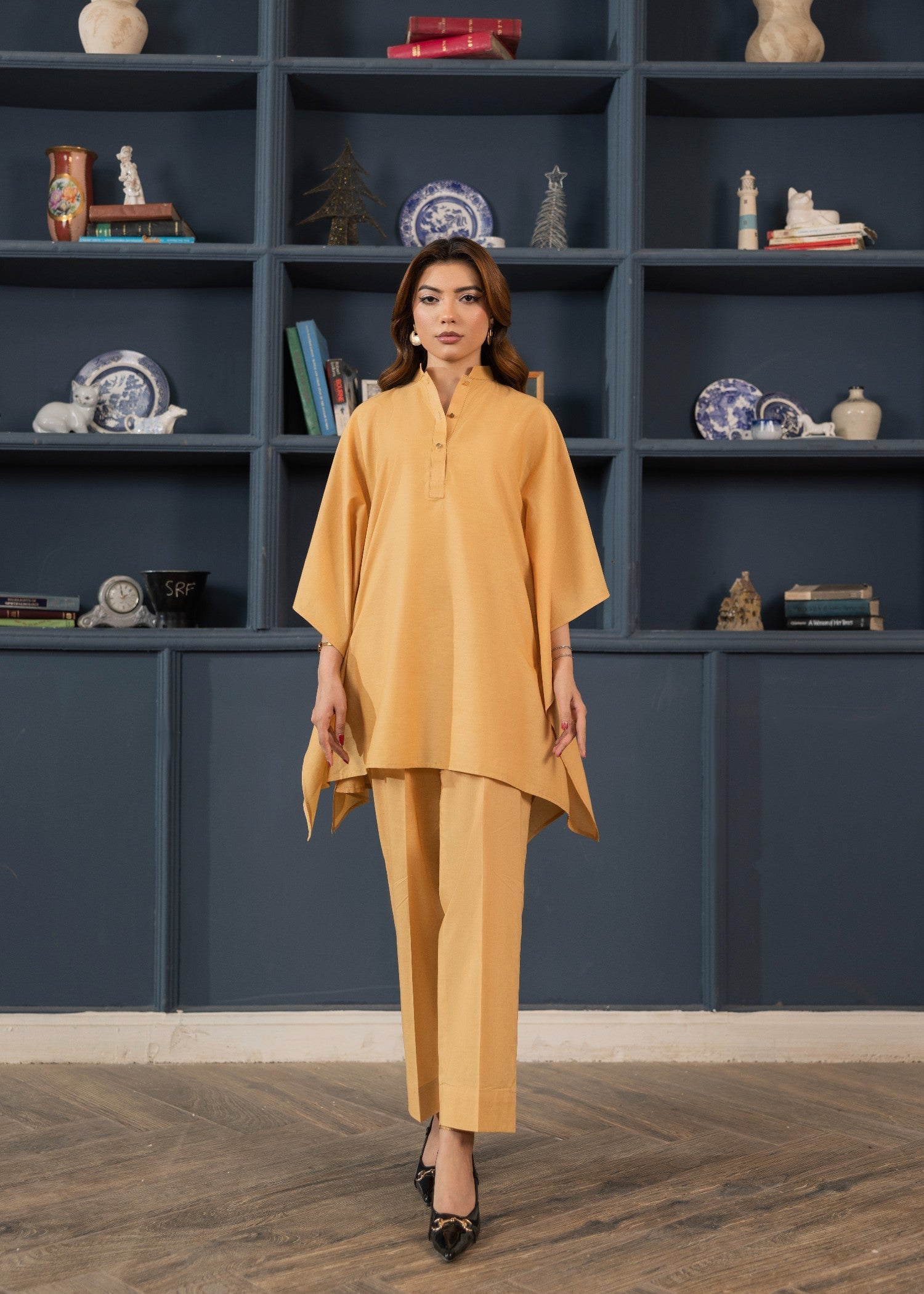 Readymade Gold Lawn Kaftan Set Online in Sri Lanka India Australia