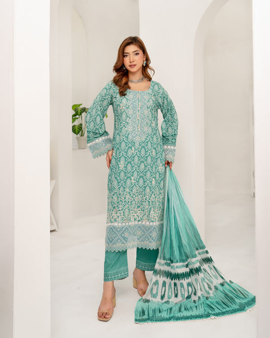 Readymade Green Digital Print Pakistani Suit Online in Sri Lanka India Australia