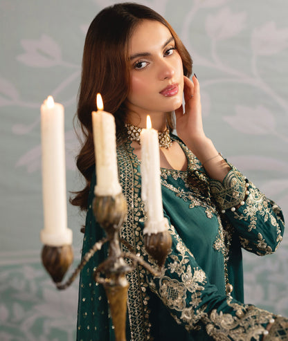 Readymade Green Raw Silk Festive Suit Online in Sri Lanka India Australia