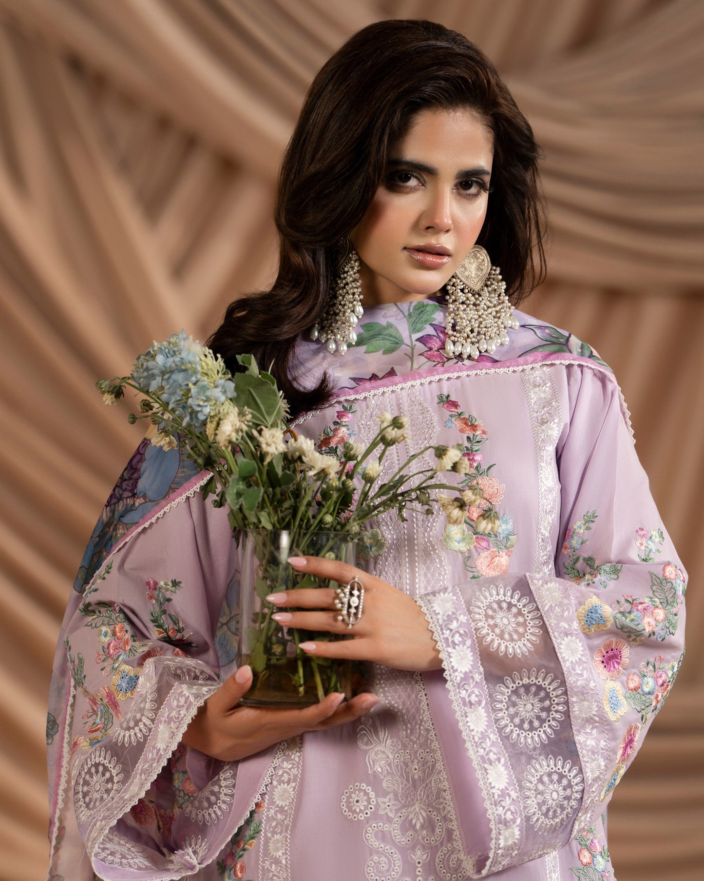 Readymade Mauve Embroidered Cotton Salwar Suit Online in Dubai DXB UAE Abudhabi Meena Bazaar