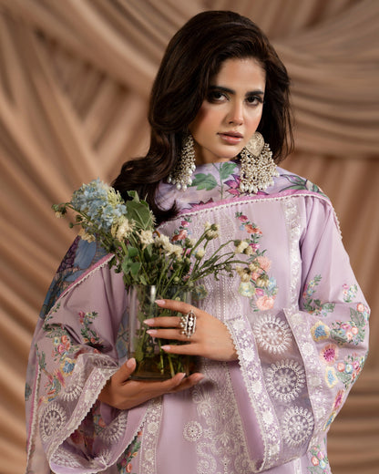 Readymade Mauve Embroidered Cotton Salwar Suit Online in Dubai DXB UAE Abudhabi Meena Bazaar