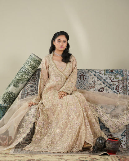 Readymade Net Maxi with Organza Dupatta Online in Dubai UAE Abudhabi Ajman Sharjah