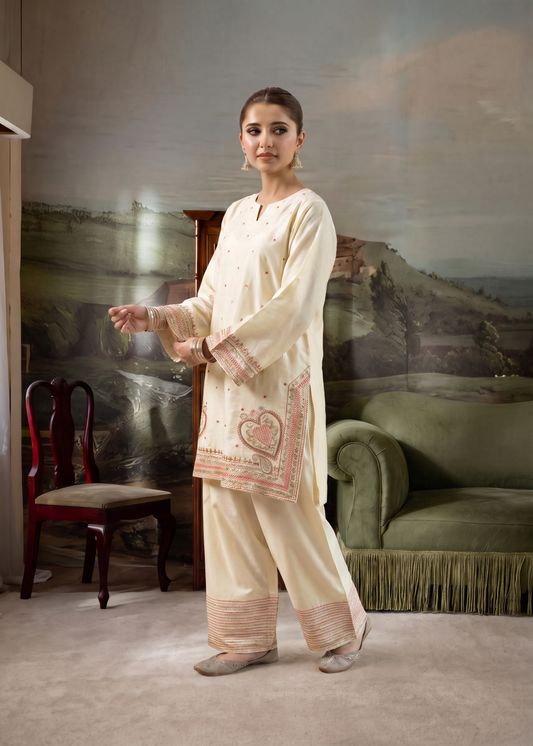 Readymade Pakistani Lawn Kurta Set with Farshi Shalwar Online in KSA Riyadh Saudi Arabia Oman Bahrain Qatar