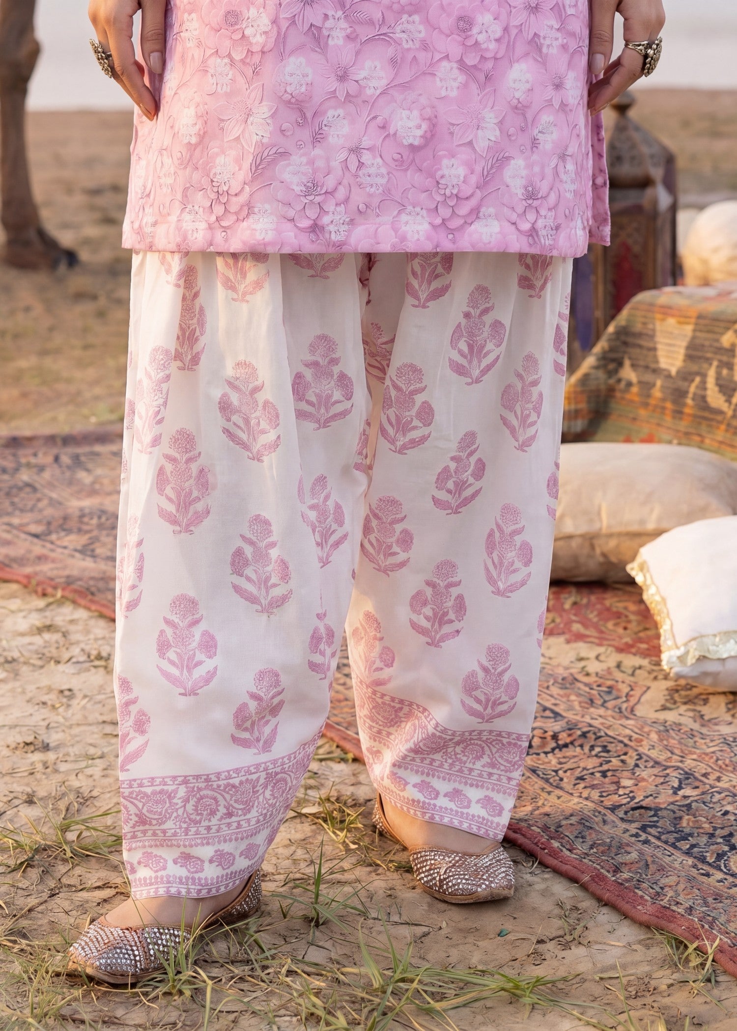Readymade Pastel Pink Embroidered Kurta Set Online in Sri Lanka India Australia