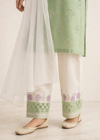 Readymade Pistachio Green Lawn Suit with Chiffon Dupatta Online in Sri Lanka India Australia