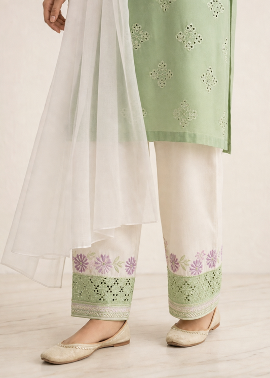 Readymade Pistachio Green Lawn Suit with Chiffon Dupatta Online in Sri Lanka India Australia