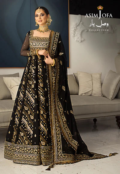 Readymade Black Chiffon Anarakali Size 40