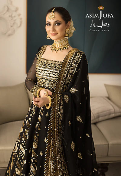 Readymade Black Chiffon Anarakali Size 40
