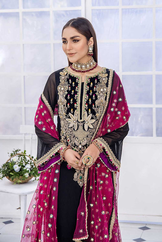 Black Readymade Chiffon Pret Size 44