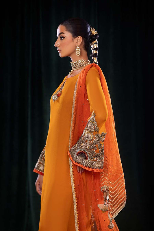 Readymade Orange Pure Chiffon Suit