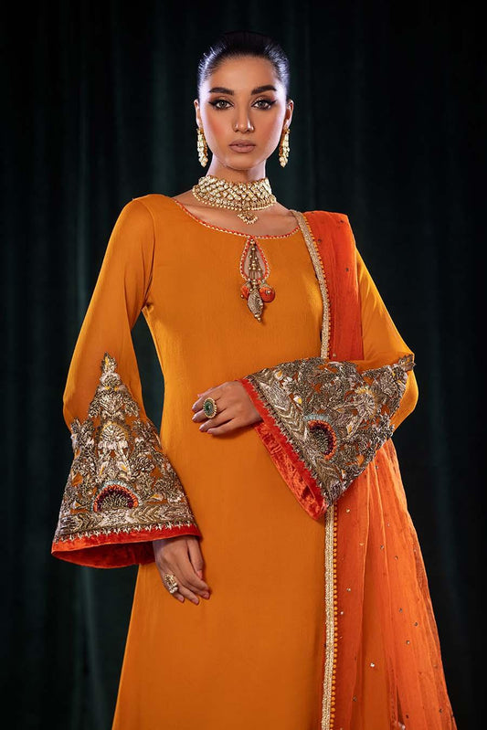 Readymade Orange Pure Chiffon Suit