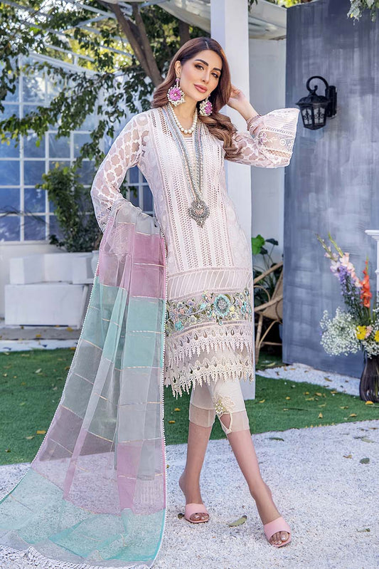 Hand Embroidered Pure Cotton Chikankari Suit