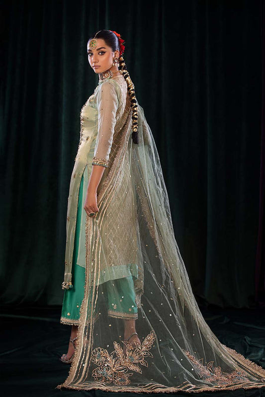 Turquoise Readymade Pure Maysuri Suit