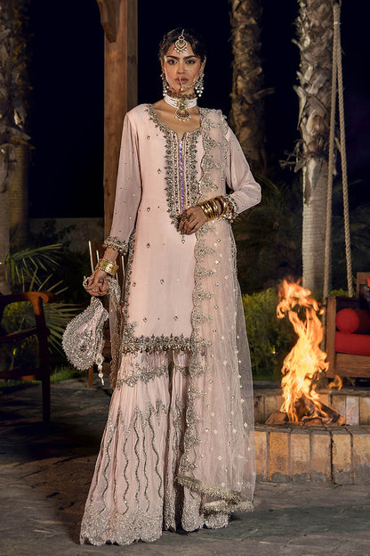 Hand Embroidered Pure Chiffon Gharara