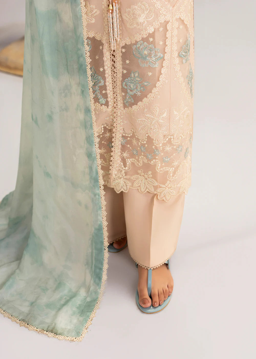 Peach Orange Premium Lawn Cotton Suit