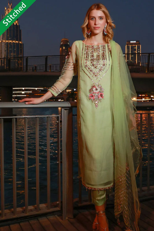 Readymade Sea Green Suit with Gota Work