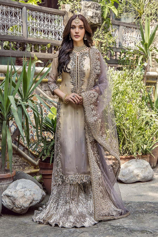 Hand Embroidered Pure Maysuri Sharara