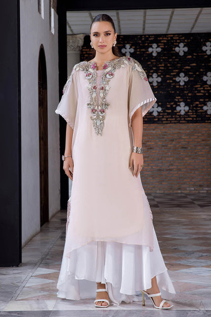 Hand Embroidered Pale Pink Suit with 3D Work