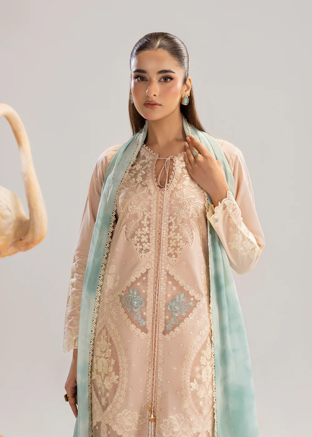 Peach Orange Premium Lawn Cotton Suit