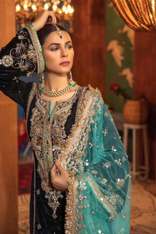 Readymade Black Velvet Sharara Size 40