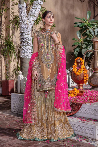 Readymade Hand Embroidered Pure Maysuri Gharara