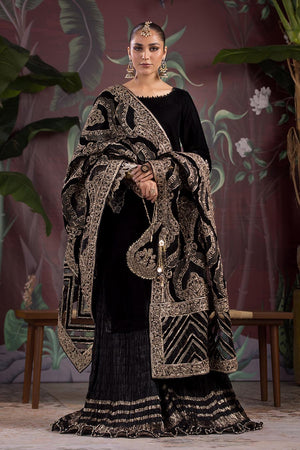 Black Readymade Velvet Sharara