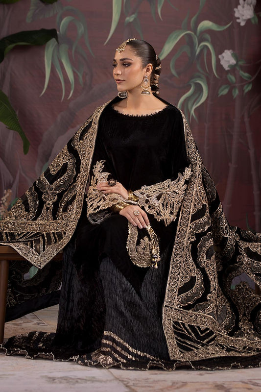 Black Readymade Velvet Sharara