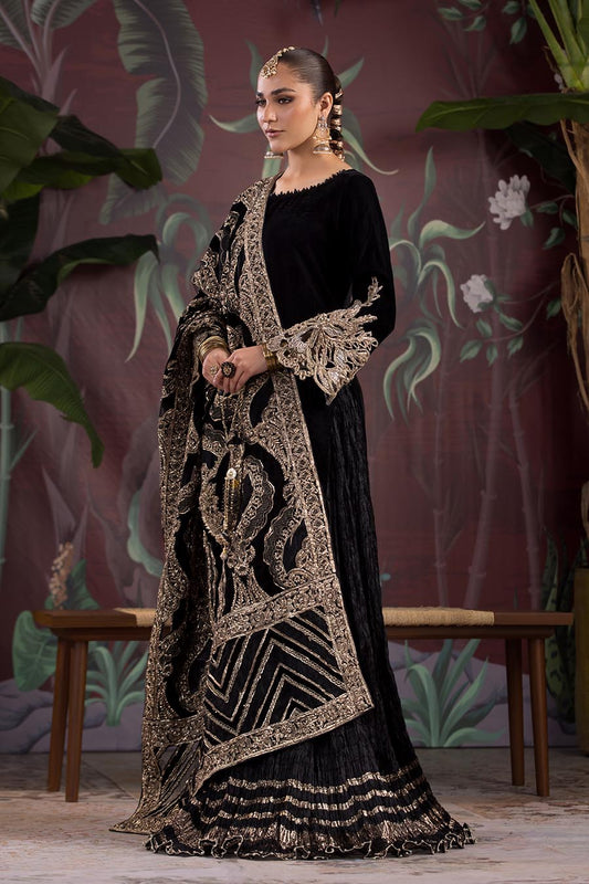 Black Readymade Velvet Sharara
