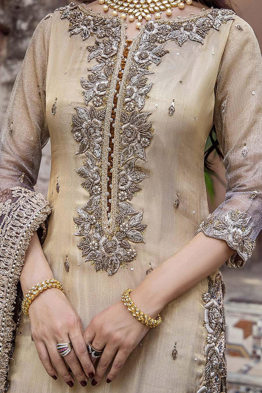 Hand Embroidered Pure Maysuri Sharara