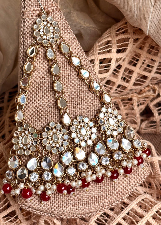 Red Bridal Jewellery Set Gold Plated Online in Sri Lanka India Australia