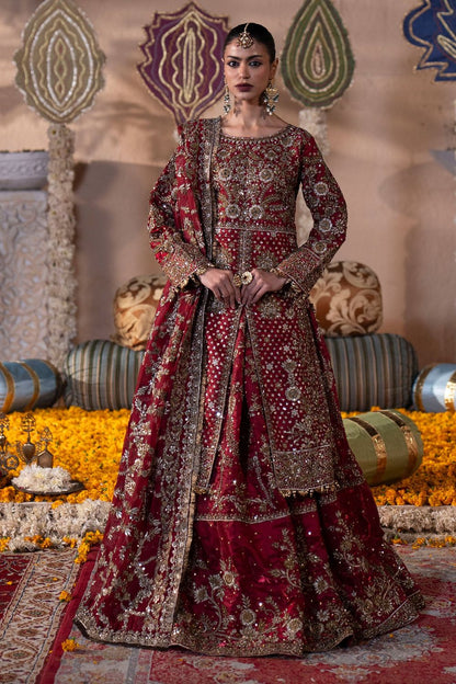 Red Charmuse Flared Lehenga Suit Online in Dubai UAE Abudhabi Ajman Sharjah