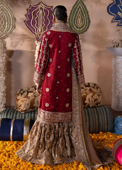 Red Chiffon Straight Leg Gharara Festive Wear Online in Dubai UAE Abudhabi Ajman Sharjah