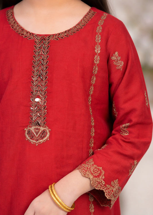 Red Cotton Embroidered Kurta Pajama Online in UK USA Canada