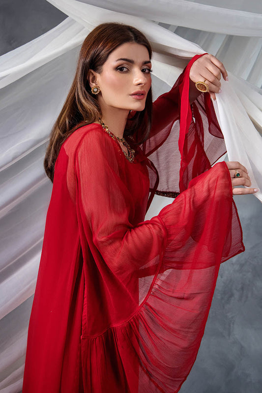 Red Designer Indowestern Suit with Dupatta Online in Dubai DXB UAE Abudhabi Meena Bazaar