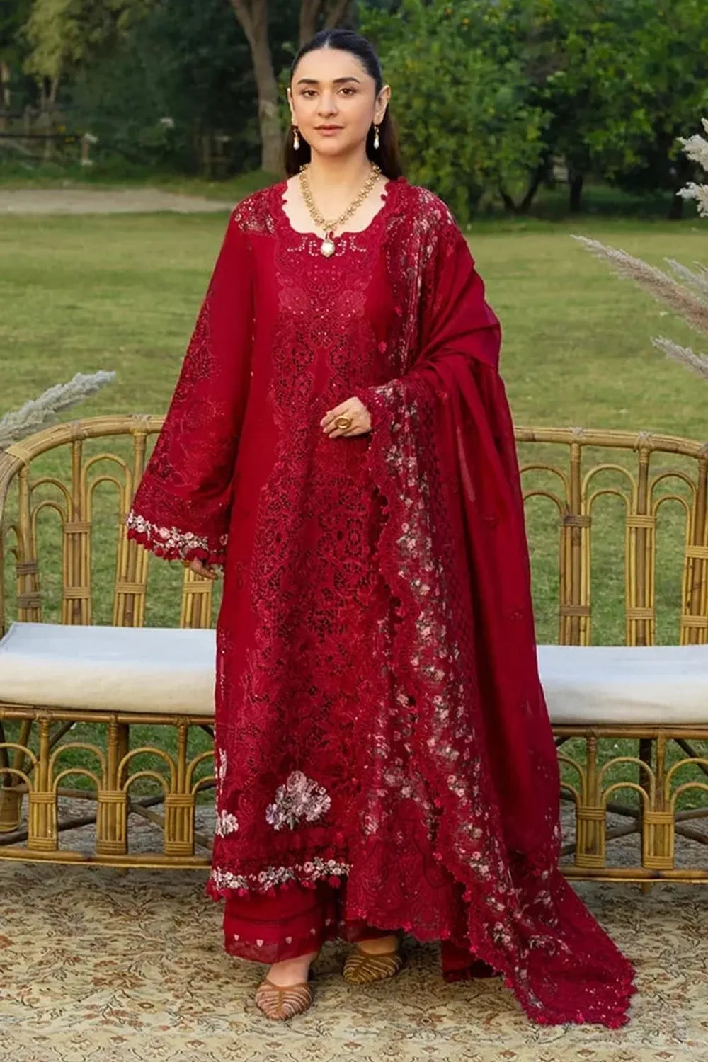 Red Elaf Replica Lawn Suit Online in Dubai UAE Abudhabi Ajman Sharjah