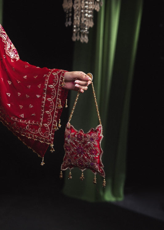 Red Embellished Chiffon Lehenga Choli Online in Sri Lanka India Australia