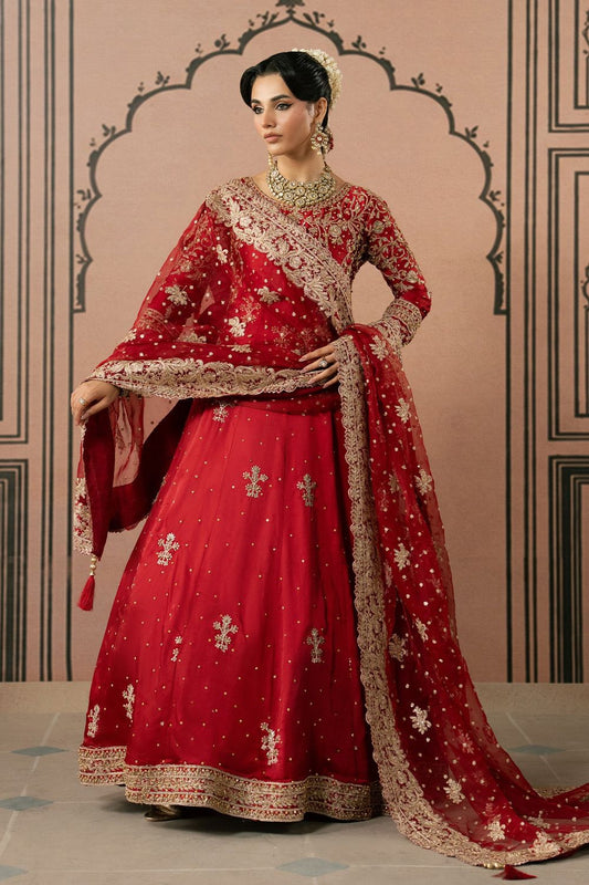 Red Embroidered Charmuse Anarkali Maxi Suit Online in Dubai UAE Abudhabi Ajman Sharjah