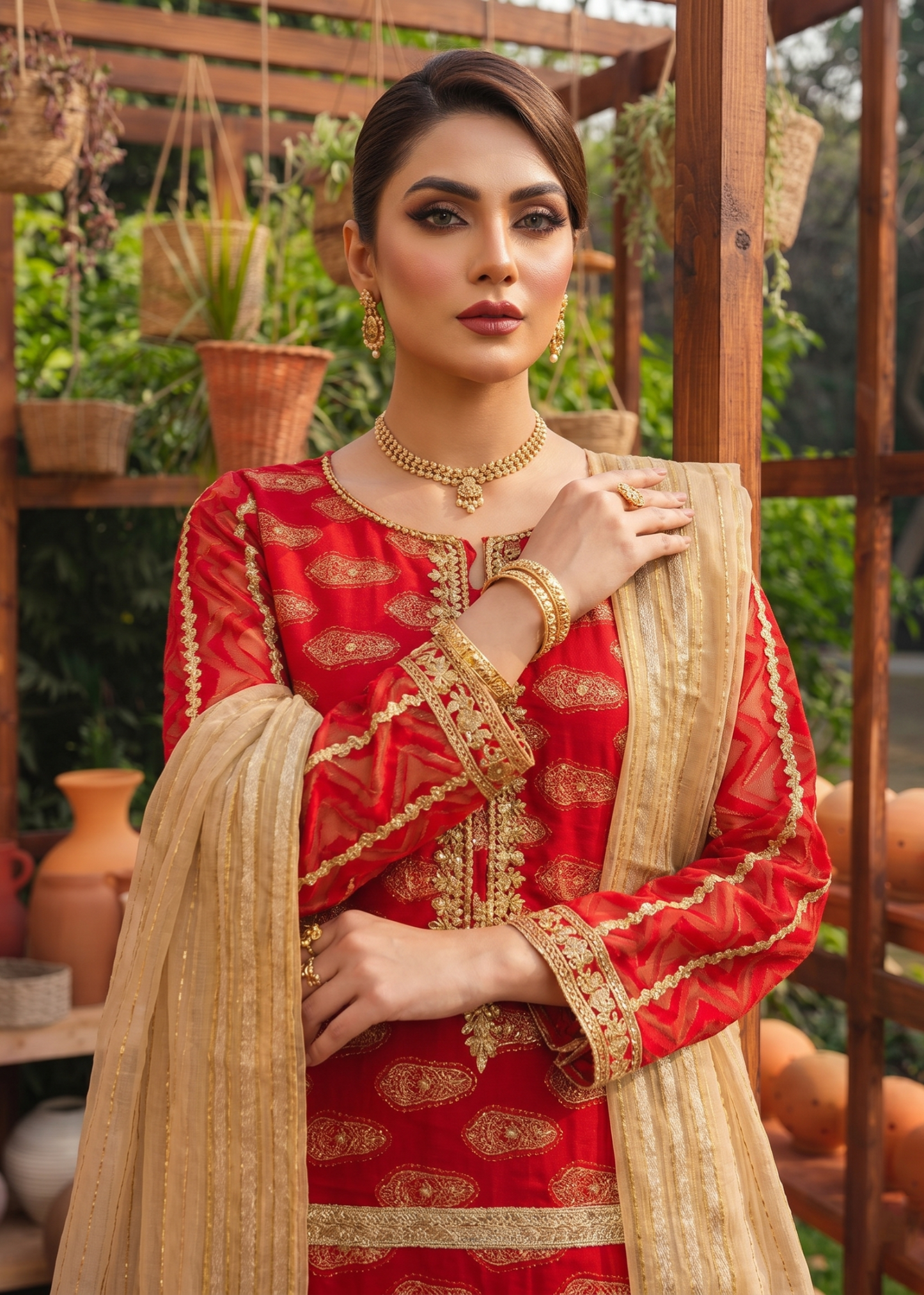 Red Embroidered Festive Wear Suit Online in Sri Lanka India Australia