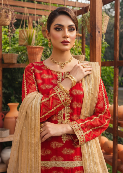 Red Embroidered Festive Wear Suit Online in Sri Lanka India Australia