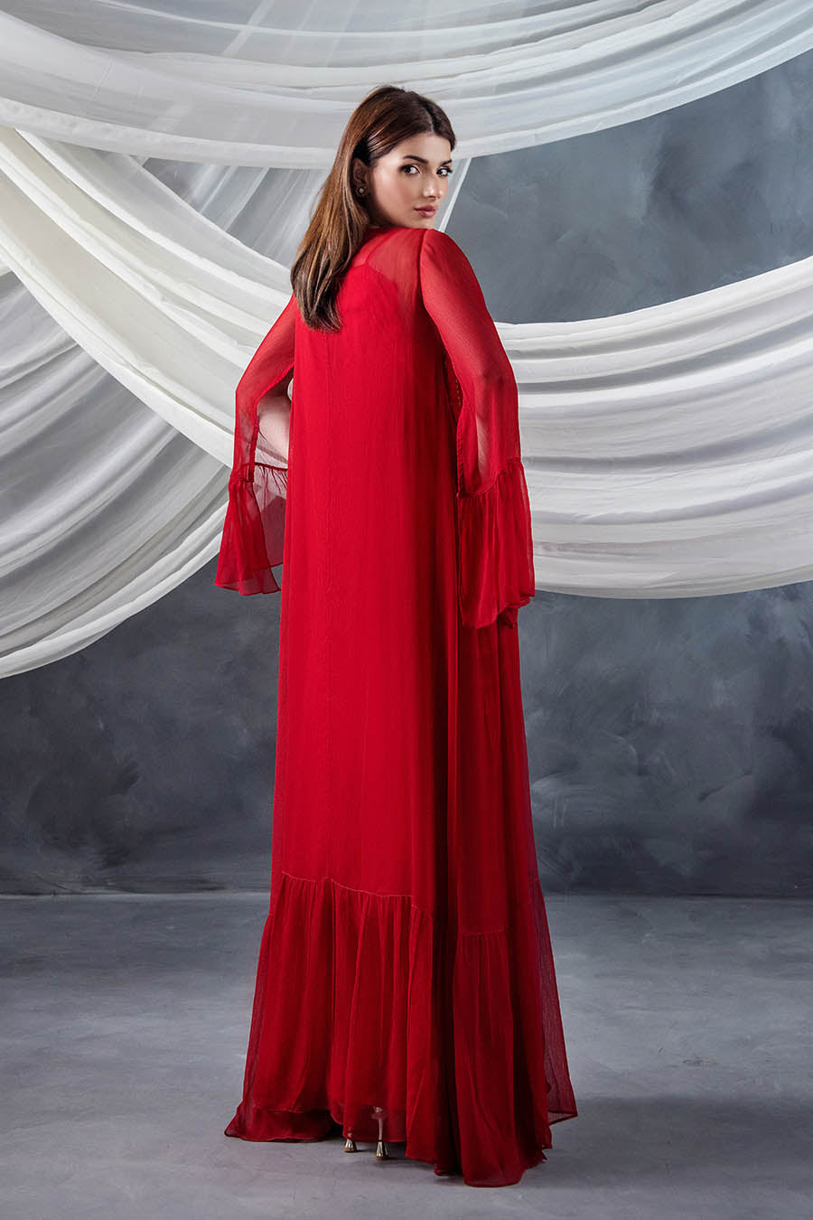 Red Embroidered Indowestern Designer Outfit Online in UK USA Canada
