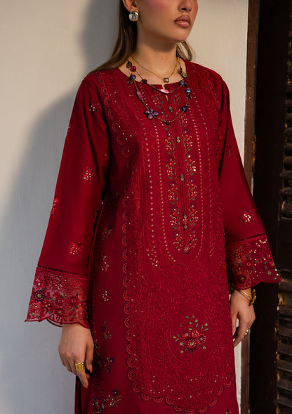 Red Embroidered Lawn Pakistani Suit Online in Sri Lanka India Australia