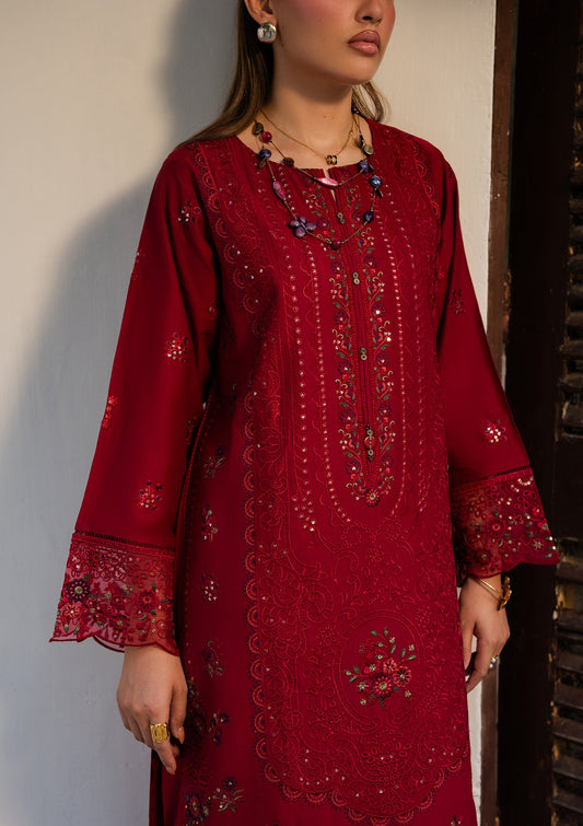 Red Embroidered Lawn Pakistani Suit Online in Sri Lanka India Australia