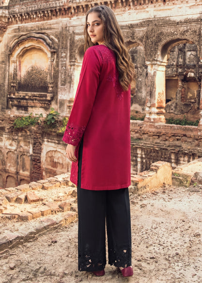 Red Embroidered Lawn Salwar Kameez Online in KSA Riyadh Saudi Arabia Oman Bahrain Qatar